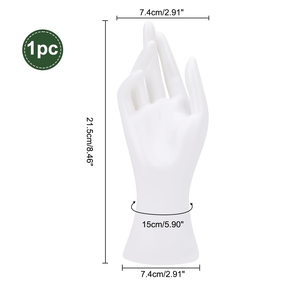 PH PandaHall Female Mannequin Hand Display, Ring Display Holder Stands White Glove Display Rack Bracelet Holder for Ring Bracelet Watch Jewellery