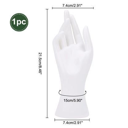 PH PandaHall Female Mannequin Hand Display, Ring Display Holder Stands White Glove Display Rack Bracelet Holder for Ring Bracelet Watch Jewellery