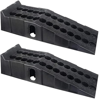 DAYUAN 2 pcs 7 ton Plastic Car Ramps Heavy Duty Garage Ramps for Lifting Automotive Vehicles Workshop Car Service and Repair