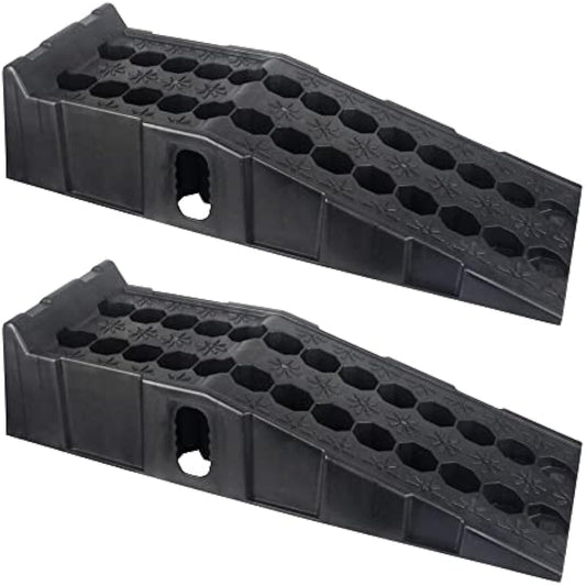DAYUAN 2 pcs 7 ton Plastic Car Ramps Heavy Duty Garage Ramps for Lifting Automotive Vehicles Workshop Car Service and Repair