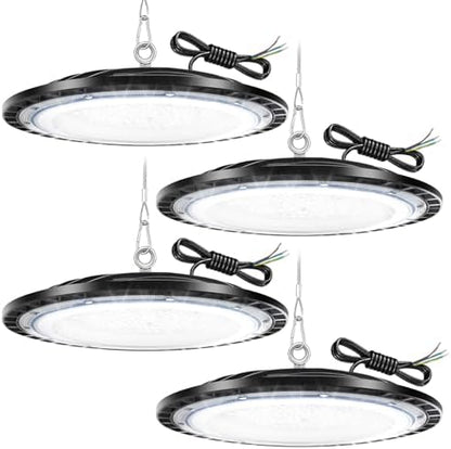 4Pack 200W UFO LED High Bay Light 20000 Lumens Industrial Lamp Commercial Area Lighting Fixture, Daylight White 6500K LED Shop LightsCommercial Lighting Fixture for Workshop Factory Warehouse Garage