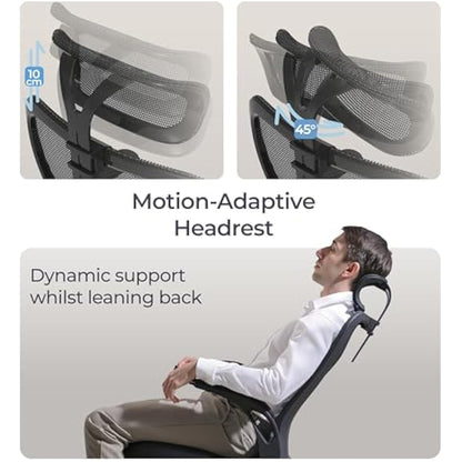 Tervo Model U | Folding Office Chair for Small Spaces | Ergonomic Design with High Rebound Mesh | Computer Desk Chair for Gaming | For Adults & Kids | Foldable & Compact with Flip Up Arms