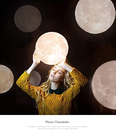 KRUIHAN Moon Ceiling Pendant Light,3D Moon Lampshade Ceiling,Planet Moon Ball Hanging Lamp Restaurant Bar Bedroom Bedside Moon Lamps Night Light Kids