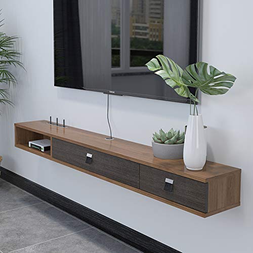 Pmnianhua Floating TV Unit, 71'' Wall Mounted TV Cabinet, Floating Shelves with 2 Doors
