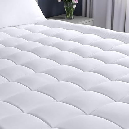 Utopia Bedding Full Mattress Pad, Quilted Fitted Premium Mattress Protector, Deep Pocket Mattress Cover Stretches up to 16 Inches, Fluffy Pillow Top Mattress Topper (54x75 Inches, White)