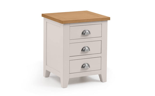 Julian Bowen Richmond 3 Drawer Bedside, Grey/Oak