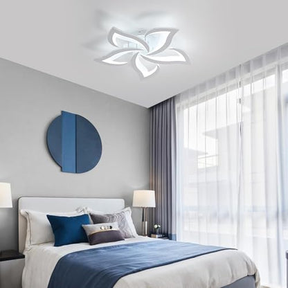 Comely Ceiling Lights Bedroom, LED Ceiling Lights 60W 6750LM, Cool White 6500K, Acrylic Petal Design Mordern Ceiling Lighting for Living Room Bedroom (Dia 60cm)