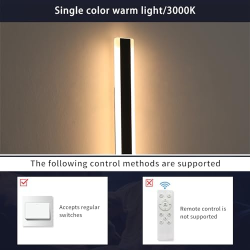 Mikeru IP65 Outdoor Wall Lights, 80CM LED Long Wall Light 2Pack 28W Modern Garden Wall Lights Mains Powered 3000K Warm White Garden Fence Lights Hard-Wired for Exterior Walls, Courtyards