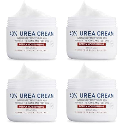 OUKEYA Urea Cream 40 Percent, Urea Foot & Hand Cream for Cracked Heels and Dry Skin, Urea Lotion for Deep Moisturizing, Callus Remover Nourishes Soften, Maximum Strength(150g (Pack of 4))