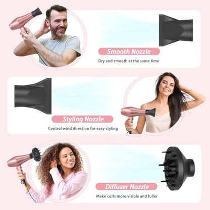 Hair Dryer, Jooayou 3000W Professional Ionic Hairdryers for Women Men, Fast Drying Blow Dryer with Diffuser for Salon Home Travel, Perfect for Gifts