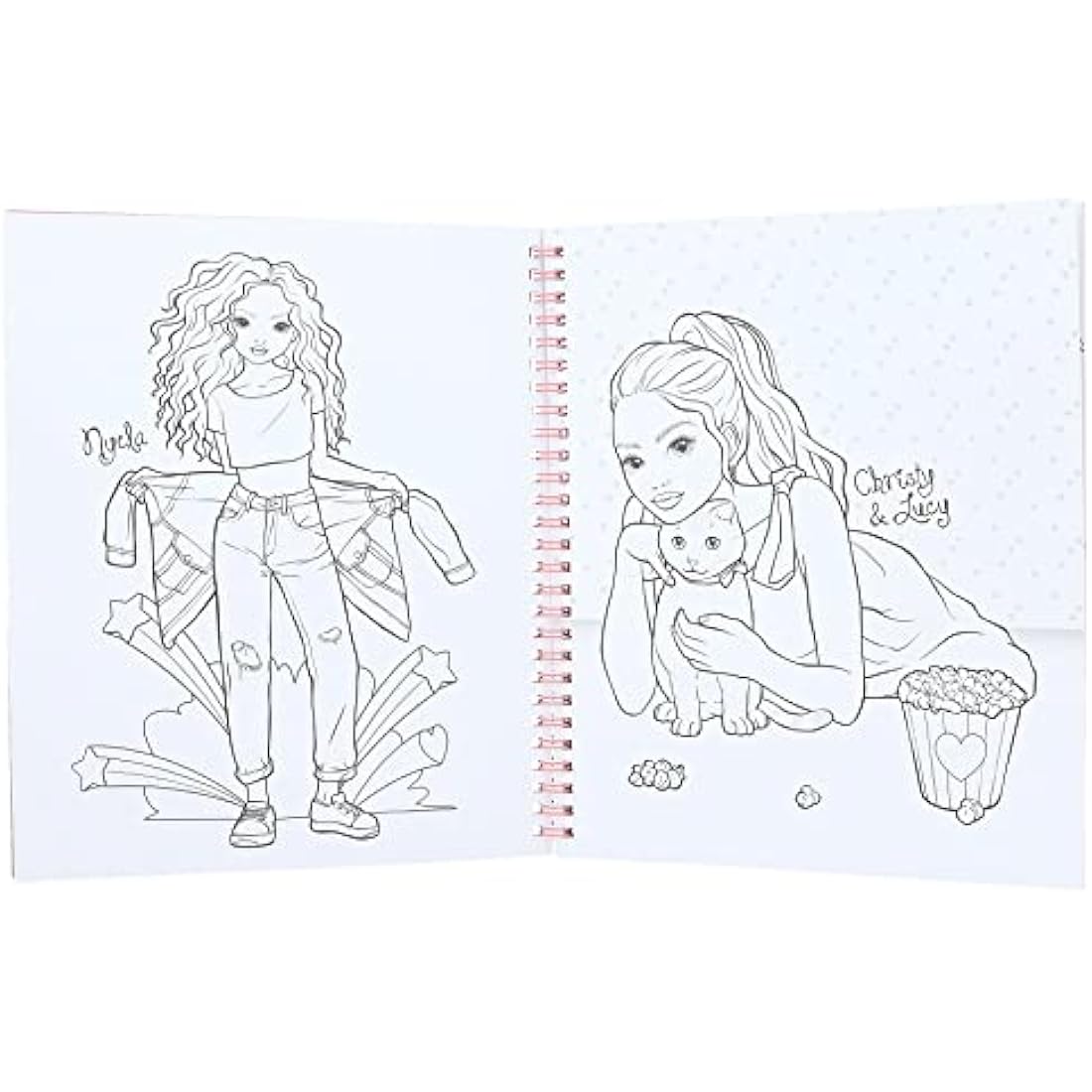 Depesche TOPModel Cutie Star 12434 Colouring Book Set with 40 Pages for Designing Fashion Outfits and a Sticker Sheet