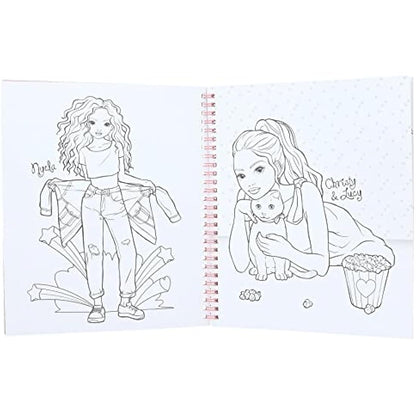 Depesche TOPModel Cutie Star 12434 Colouring Book Set with 40 Pages for Designing Fashion Outfits and a Sticker Sheet