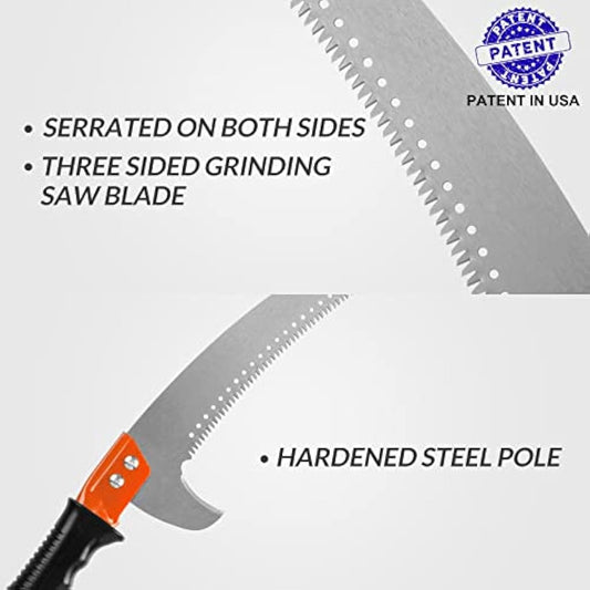 Walensee Pole Saws for Tree Trimming 426cm Lightweight Manual Stainless Steel Extension High Pole Pruning Pole Saw with Blade for Trimmer Branches Pole Cutter Pole Pruner at Forestry Yard Garden Patio