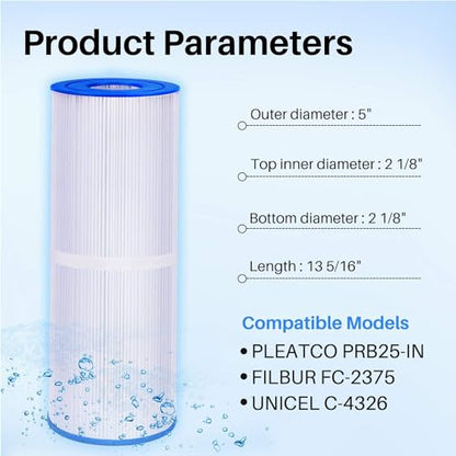 POOLPURE Spa Filters for Hot Tub Replacement for Unicel C-4326, ???? ????????? ????????? Filbur FC-2375, Pleatco PRB251N (Invoice Available)