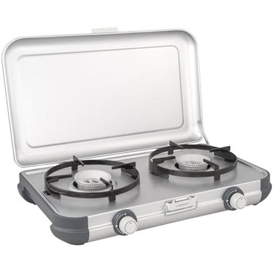 Campingaz Camping Kitchen 2 Camping Stove | 2 x 2000 Watts | 2-Burner Gas Stove with removable pan Supports | portable & compact