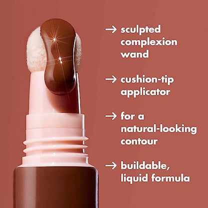 e.l.f. Halo Glow Contour Beauty Wand, Liquid Contour Wand For A Naturally Sculpted Look, Buildable Formula, Vegan & Cruelty-free, Deep/Rich