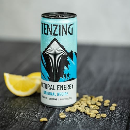 TENZING Natural Energy Drink, Plant Based, Vegan, & Gluten Free Drink, Original Recipe, 250ml (Pack of 24) - Packaging may vary