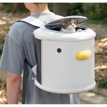 PURROOM Cat Carrier Backpack, Pet Backpacks for Carrying Small Dogs, Cute Design. Upper Cover & Side Ventilation Soft Mesh & Safety Straps. Used for Travel, Hiking, Car, Go to Vet, Outdoor.