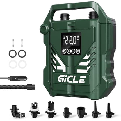 GICLE 22PSI Paddle Board Pump Electric SUP Pump, with 12V DC Car Connector, Dual Stage Fast Inflation for Paddleboard, Boat, Tent