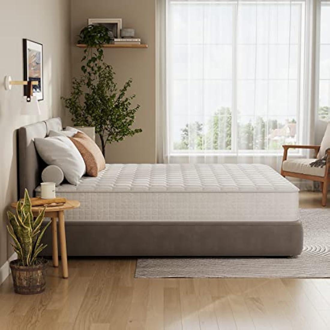 Vesgantti European Small Single Mattress 80x200cm - 10 Inch Hybrid Mattress with Breathable Memory Foam and Individually Pocket Spring - Medium Firm, White