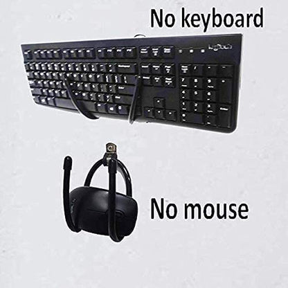 AUXPhome Pack of 2, Universal Keyboard and Mouse Organizer - Wall Mount Clip Hanger Display Storage Holder - No Falling