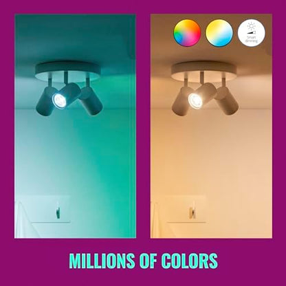 WiZ GU10 Smart LED Glass Bulb, Smart LED Connected WiFi Works with Alexa, Google Assistant & HomeKit, Wi-Fi/Bluetooth,Dynamic Scenes on App Including Relax Mode Bedroom, 3 Pack, 50W