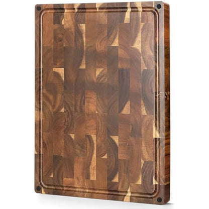 XINZUO Large Thick End Grain Acacia Wood Cutting Board
