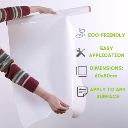 Smarter Surfaces Whiteboard Sheets (20 Wall Stickers) Removable Disposable Multi-use Perforated Dry Erase Sheets | Flipchart Paper (White)