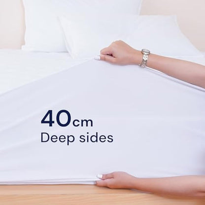 Sheet Story Quilted Mattress Protector King Size - 40cm Deep Pocket - Hypoallergenic King Size Mattress Protector - Kingsize - Not Waterproof