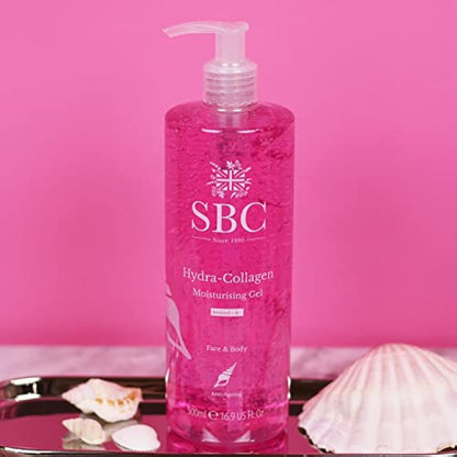 SBC Skincare Hydra-Collagen Moisturising Gel - 1000ml | Anti-Ageing Collagen Gel | Oil-Free Lightweight Face And Body Moisturiser Gel | Collagen Skincare Gel | Collagen Body Lotion