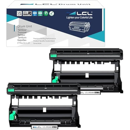 LCL DR2400 Drum Unit Replacement for Brother DR2400 DR-2400 12000Pages for HL-L2375DW DCP-L2550DW MFC-L2715DW MFC-L2750DW HL-L2386DW HL-L2385DW HL-2370DW HL-L2350DW DCP-L2537DW DCP-L2550DN 2PK