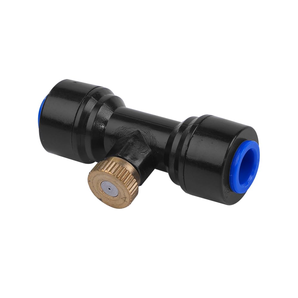 VOANZO 10 Pieces T-Piece Water Pipe Connector with Brass Mist Nozzles - Irrigation System Sprayer Sprinkler Spray Nozzle T-Connector for Outdoor
