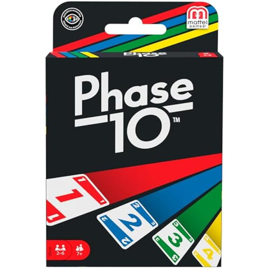 Mattel Games Phase 10 card game, sequences rummy-like card game, includes 110 cards, FFY05