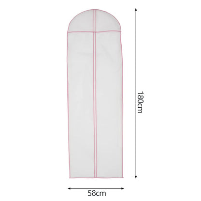 180cm Wedding Dress Bag with Zipper Breathable Clear Garment Bags Dustproof Long Dress Bags Covers Non-woven Bridal Dress Cover Storage Bag Full