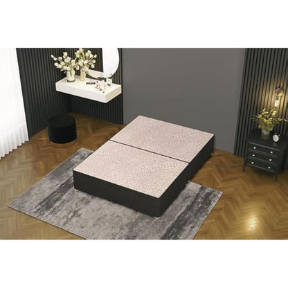 Bed Centre Bliss Grey Linen Divan Base with Optional Drawers and Headboard (3FT Single, No Drawers No Headboard)
