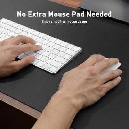 Leather Desk Pad Protector,Mouse Pad,Office Desk Mat,Non-Slip PU Leather Desk Blotter,Laptop Desk Pad,Waterproof Desk Writing Pad for Office and Home (91cm x 43cm, Black)