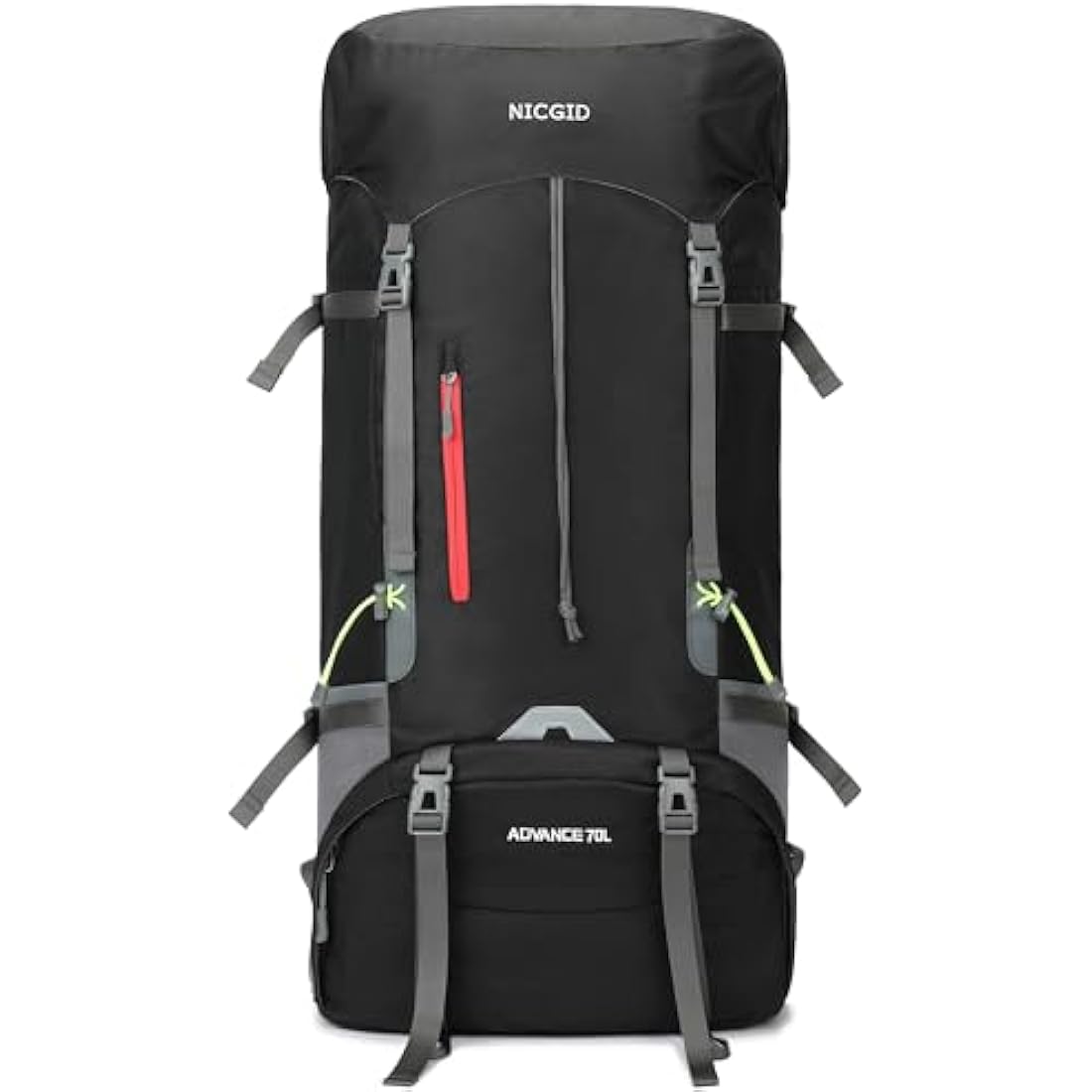 Nicgid 70L Lightweight Hiking Backpack Foldable Multi-Functional Travel Bag Water Resistant Casual Camping Rucksack for Men Women Outdoor Sport Mountain
