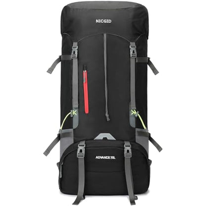Nicgid 70L Lightweight Hiking Backpack Foldable Multi-Functional Travel Bag Water Resistant Casual Camping Rucksack for Men Women Outdoor Sport Mountain