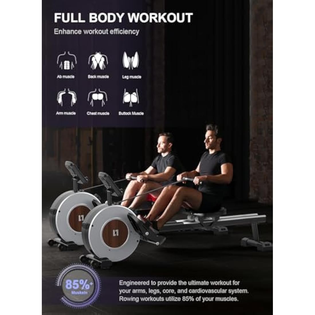 Neezee Rowing Machines, Rower Machines for Home Gym with Aluminum Rail, Water Rowing Machine with Tablet Stand, Water Resistance and LCD Display Rowing Machine