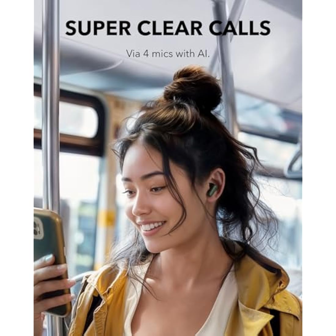 soundcore P30i by Anker Noise Cancelling Earbuds, Strong and Smart Noise Cancelling, Powerful Bass, 45H Playtime, 2-in-1 Case and Phone Stand, IP54, Wireless Earbuds, Bluetooth 5.4, App Control