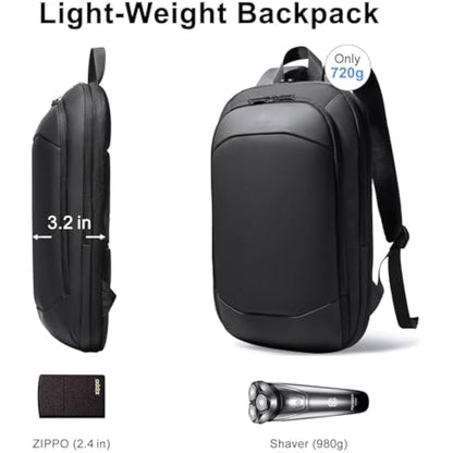 HEROIC KNIGHT Slim Laptop Backpack, Expandable Business Travel Backpack, Water-Resistant Anti Theft Laptop Rucksack, Lightweight Computer Work Bag Daypack For Men Women, Fits 15.6 Inch- Black