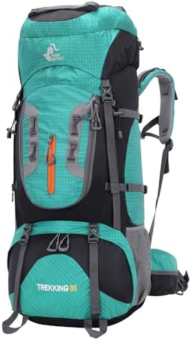 Bseash 80L Waterproof Hiking Camping Backpack with Rain Cover, Large Capacity Outdoor Sport Travel Daypack Rucksack for Climbing Skiing