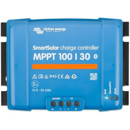 Victron Energy SmartSolar MPPT Solar Charge Controller (Bluetooth) - MPPT Charge Controller for Solar Panels - 100V 30 amp 12/24-Volt