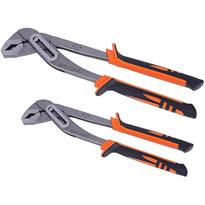 LATERN 2Pcs Tongue and Groove Plier, 8-Inch & 10-Inch Water Pump Pliers 40mm & 52mm Wide Jaw Capacity Slip Joint Pliers with Non-Slip Handle for Tightening & Loosening Nuts, Bolts, Pipe