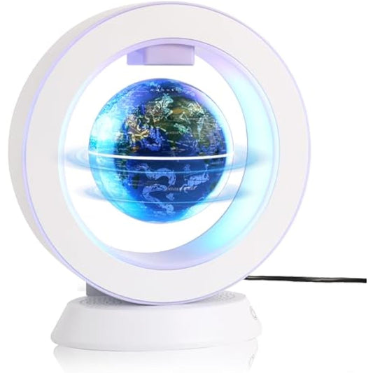 Magnetic Levitation Bluetooth Speaker Constellation Lamp Spinning Floating World Globe for Kids Learning Or Men Boss Office Desk Accessories Decor,Cool Tech Gadgets Unique Desk Toy Gift for Teens
