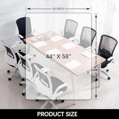 Kuyal Clear Chair mat for Hard Floors 112x147cm (44" X 58") Transparent Floor Mats Wood/Tile Protection Mat for Office & Home
