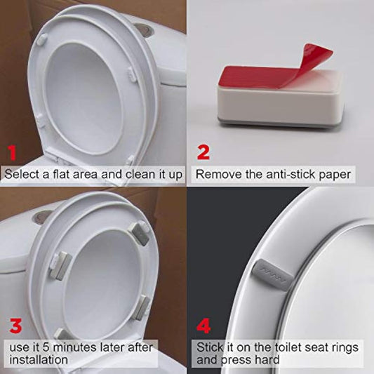 LUTER 8pcs Toilet Seat Bumpers with 8pcs Plastic 5mm Attachments for Heightening The Bumper Toilet Replacement Bumper Kit Universal Toilet Seat Buffer with Strong Adhesive