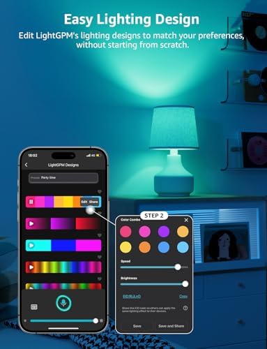 Lepro BC1 AI Smart Bulb E14, Music Sync WiFi Bulb, Voice Control, AI Lighting Design Assistant, Bluetooth Color Changing Light Bulb, RGBCCT Candle Bulb, Work with Alexa & Google Assistant, 4 Packs