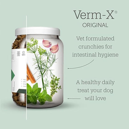 Verm-X All Natural Treats for Dogs. Supports Intestinal Hygiene. Vet Approved. UFAS Assured. Restores and Maintains Gut Vitality. Wormwood Free Recipe.