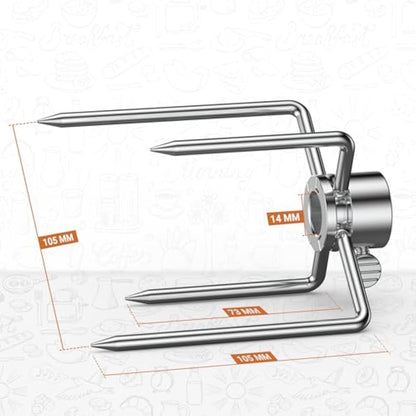 onlyfire Steel Rotisserie Forks, 2 Pcs, Fits 12 MM hexagon & 10 MM and 8 MM square Spit Rods, Replacement for Rotisserie Kits, Rust Proof